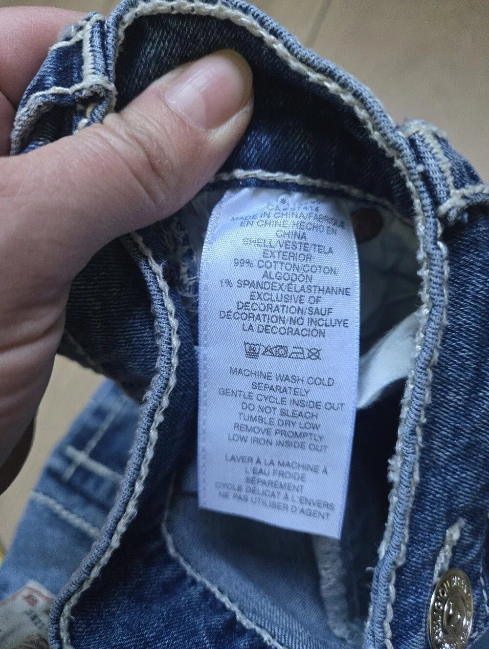 True Religion Big T Sarah Straight Fit Blue High Rise Jeans Size 28 - Picture 10 of 10